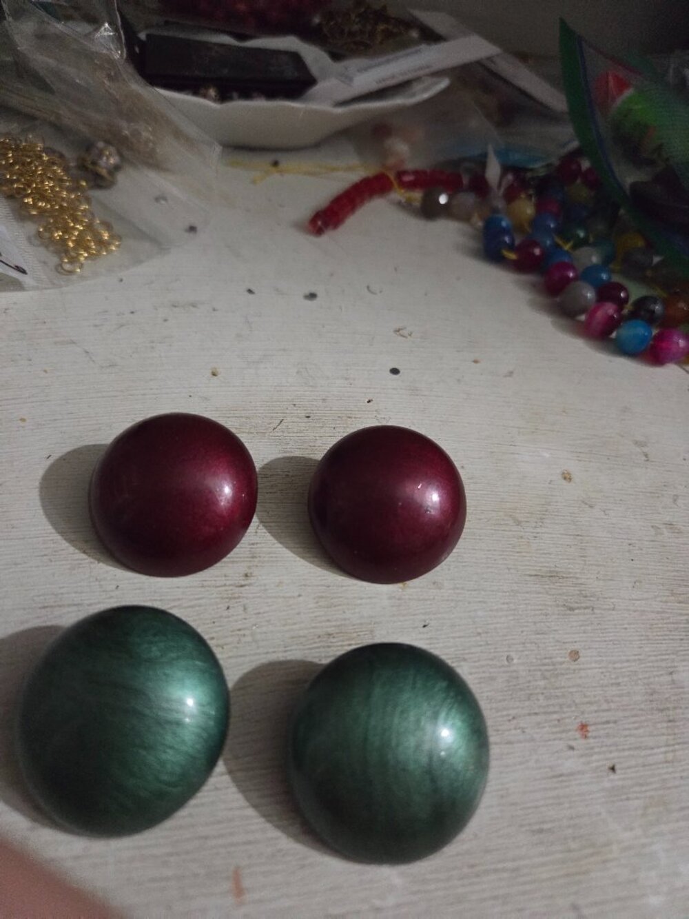 Button vintage earrings